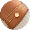 Pulsera de Acero Inoxidable de Doble Capa con Letras Inglesas Moda Versátil Pulsera de Cuentas en Capas de 26 Letras Joyería para Mujeres