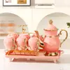 Juego de Tetera y Tazas de Cerámica de Alto Valor de Color Frío para Sala de Estar del Hogar, Simple, Creativo, Juego de Té