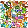 50 adesivos fofos de dinossauro em pixel de desenho animado, adesivos coloridos de Tiranossauro e Triceratops para recompensa infantil, adesivos à prova d'água transfronteiriços