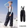 Pantalones de Esquí Nuevos para Niños Impermeables 3L Completamente Sellados Ropa de Snowboard Profesionales para Niños y Niñas Pantalones de Esquí con Peto y Puños en las Piernas