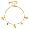 Acessórios de Pulseira de Flor de Aço Titânio Compacta Estilo Ins Europeu e Americano para Mulheres, Moda Verão Joias de Aço Inoxidável de Alta Qualidade Pulseira