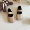 Zapatos Pequeños de Cuero Estilo Coreano Retro Estilo Mori para Niñas Nuevos Primavera y Otoño 2025 Zapatos de Velcro de Princesa para Niños Zapatos de Suela Blanda de una Sola Capa
