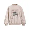 Sudadera con estampado de figura de rap americano, cuello redondo, peso pesado 400g, lavado desgastado, sin capucha, corte holgado, primavera y otoño, para hombre