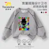 Sudadera para Niños Sprunki Rhythm Box Estilo Primavera y Otoño Bloques de Color para Niños Manga Raglán Cuello Redondo Superior Moderno