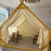 Barraca Impermeável para Acampamento ao Ar Livre Casa à Prova de Chuva Formato Triangular Área Cênica Interna Jantar e Hospedagem Acampamento Céu Estrelado Acampamento Personalizado