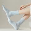 Meias Femininas para Primavera e Outono, Meias Finas de Cano Médio, Meias Largas de Cor Sólida, Meias de Algodão Sem Costura Antipelos, Meias Pós-Parto para Maternidade