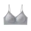 Sujetador sin Costuras de Encaje Estilo Dibujos Animados para Mujeres con Poco Busto, Efecto Push-Up, Tirantes Finos, Anti-Caída, Copa Fija, Hermoso Sujetador de Espalda
