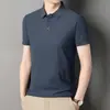 2025 Novo Estilo de Verão Moda Masculina Camiseta Polo de Algodão Color Block de Manga Curta para Homens Jovens e de Meia-Idade