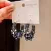 Brincos Redondos Irregulares de Vidro Agulha de Prata, Argolas Fashion Retrô Francesas, Brincos de Personalidade de Nicho Exquisitos de Alta Qualidade para Mulheres