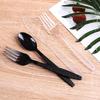 Cuchillo, Tenedor y Cuchara Desechables de 7 pulgadas, Cuchillo, Tenedor y Cuchara con Mango Espesado Escarchado, Cuchillo Occidental, Tenedor para Pasta, Cuchillo para Comida Ligera, Tenedor y Cuchara, Cuchara para Llevar