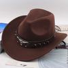 Chapéu Top Étnico Chapéu de Cowboy Ocidental Xizang Xizang Chapéu de Performance Chapéu de Lã Chapéu de Lã Retrô Centro-Europeu e Americano