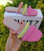 Sandalias planas tejidas de punta cuadrada europeas y americanas de verano para mujer, Zapatillas de playa para exteriores con bloqueo de color transfronterizas de comercio exterior Wish