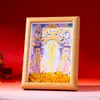 Amuleto de bendición taoísta con marco pintado en dorado, decoración para sala de estar, decoración para mesa de entrada, decoración estilo chino, recuerdo, regalo para casa nueva