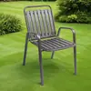 Silla de Exterior con Respaldo Grueso, Simple y Cómoda, Imitación Ratán, Silla de Comedor, Oficina en Casa, Ocio, Balcón Espesorado, Patio, Silla de Exterior