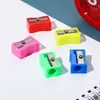 Mini sacapuntas pequeño cuadrado de un solo agujero color niños lindo sacapuntas para estudiantes de primaria papelería sacapuntas de lápiz fábrica al por mayor