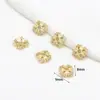 Color Oro Real 18K Conservación del Color Incrustaciones de Circonita Flor Bandeja Flor de Cuatro Hojas Accesorios Tapa para Cuentas Material para Joyería DIY Bandeja para Cuentas C21