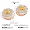 Pendientes Europeos y Americanos de Acero Inoxidable Electrochapados en Oro de 18K Moda Explosiones Mariposa Doble Color Tres Colores Pendientes Joyería de Conservación de Color para Mujeres