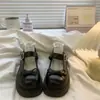 Zapatos Mary Jane de Cuero con Suela Gruesa y Tacón Grueso para Mujer 2026 Nuevo Verano Combinan con Faldas Estilo Francés Punta Redonda JK Lazo Zapatos de una Sola Pieza