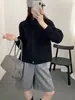 Nuevo Estilo Otoño/Invierno 2026 Cárdigan de Lana de Punto Patchwork Doble Cara Holgado Versátil Casual con Cuello Alto y Cremallera Chaqueta Suéter para Mujer
