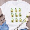 Mulheres Bonito Abacate Casal Amor Desenho Animado Frutas Roupas Estampadas Camiseta Feminina Estampada Top Roupas Doces