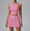 Nuevo Traje Deportivo de Tenis para Mujer, Corte Ajustado, Elástico, Chaleco Deportivo de Secado Rápido, Falda de Tenis, Ropa de Yoga Anti-Exposición