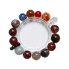 [Juchuan Neón] Pulsera Natural de Cristal de Hueso de Cereza para Mujer, Pulsera Versátil de Ágata Amarilla y Aguamarina al por Mayor