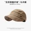 Nuevo gorro de visera y protección solar de gamuza retro japonés para otoño, plisado tipo boina, hace que la cara se vea más pequeña, sombrero de equitación simple y casual