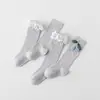 Bebés y niños pequeños de 0 a 1 a 3 años, calcetines de verano para niñas de algodón clase A, finos, de malla transpirable, largos, de tubo alto, anti-mosquitos, para pantorrilla