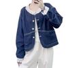 Abrigo vaquero informal para mujer, estilo coreano, con cuello de encaje, primavera 2025, 09