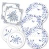 Prato de papel descartável de porcelana azul e branca, copo de papel, conjunto de lenços de papel, decoração de festa de aniversário, prato de papel