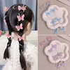 Accesorios Infantiles Estilo Coreano Cadena para el Cabello Trenzada con Borla de Perlas y Mariposa Pasador Hecho a Mano Tocado de Mariposa Pasador de Alta Gama