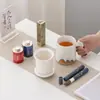 Juego de Té de Porcelana Blanca Set de Tazas para Oficina con Incienso Tendencia Nacional Wanli Jiangshan Juego de Té Caja de Regalo Caja de Regalo con Logo Impreso