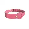 Collar de Cuero Genuino Localizador Airtag Collar para Mascota Perro Seguimiento Piel de Vaca de Grano Completo Tornillo Desmontable