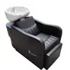 Cama de champú semirreclinable para salones de peluquería, lavabo de cerámica con reposapiés y reposabrazos, sofá champú semirreclinable para salón de masajes