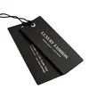 Etiquetas de ropa personalizadas con cordones colgantes, etiquetas colgantes de papel recubierto con estampado dorado, etiquetas de ropa engrosadas con logotipo
