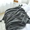 Manta de Sofá Manta Decorativa Cobertor para Cochilo no Escritório Manta Pequena de Lã Tricotada Pano de Fundo para Fotos Caminho de Cama