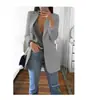 Casaco Cardigan Slim Elegante de Lapela Moda Europeia e Americana Wish 2025 para Mulheres