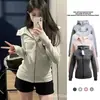 Nova Blusa de Moletom com Capuz Slim Fit de Alto Padrão para Mulheres Outono e Inverno Jaqueta Cardigan com Zíper na Cintura para Mulheres