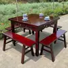 Mesa Quadrada Madeira Maciça Oito Imortais, Nova Mesa Redonda Estilo Chinês para Restaurante, Mesa Quadrada, Conjunto de Mesa e Cadeira para Uso Comercial e Doméstico