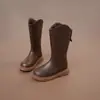 Zapatos para niñas, botas altas para niños, botas altas estilo otoño e invierno, nuevo modelo 2026, botas sencillas de tubo alto tipo princesa para niñas pequeñas, botas de algodón