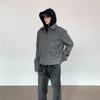Jaqueta de terno estilo americano retrô com ombros acolchoados, design de nicho moderno masculino, jaqueta curta com zíper casual de alta qualidade