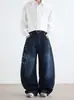 Marca Americana de Moda de Rua Bordado de Rosa Cimitarras Jeans Unissex High Street Retrô Lavado Solto Casual Calça de Pernas Largas