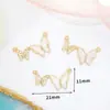 Accesorios para pulseras, collares, joyería DIY versátiles y creativos, colgante geométrico con circonita de rhinestone microincrustada, chapado en cobre de oro real 18K