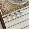 Brincos de Zircônia e Pérola Estilo Francês Levemente Luxuosos com Pinos de Prata S925, Design de Nicho de Alta Qualidade, Acessórios de Orelha Modernos e Elegantes