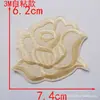 Tamanho pequeno, médio e grande autoadesivo bordado de flor de rosa adesivo de tecido patch branco patch decorativo para roupas flor de tecido acessórios de vestuário