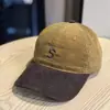 Gorra de Béisbol de Pana Japonesa para Otoño e Invierno, Casual Versátil con Letra S, Visera Suave, Superficie Cepillada que Hace que el Rostro Parezca Más Pequeño, Gorra Tipo Pato, Marca de Moda para Hombre