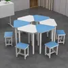 Sala de Lectura para Actividades Grupales Hexagonal de Colores Mesa de Arte Mesa de Pintura y Silla Escritorio y Silla Combinados de Forma Especial para Aula Inteligente