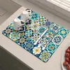 Alfombrilla de desagüe de cocina estilo persa americano, alfombrilla resistente a las manchas para encimera, alfombrilla de secado rápido para cafetera, alfombrilla absorbente de tierra de diatomeas para mesa de comedor