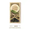 Nueva Pintura Decorativa de Entrada de Paisaje Chino Respaldo por Montaña Dorada Pintura de Pared de Entrada Pino de Bienvenida Pasillo con Luces Pintura Colgante