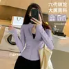 Cuatro Estaciones Versátil Yoga Manga Larga para Mujer Cuello Alto Cremallera Completa Guantes sin Dedos Diseño de Protección para Manos Suave Tacto Nude Corte Ajustado para Mujeres Pequeñas